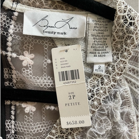 Byron Lars Ruth Column Dress White Black Size 2P New with Tags - Picture 7 of 8